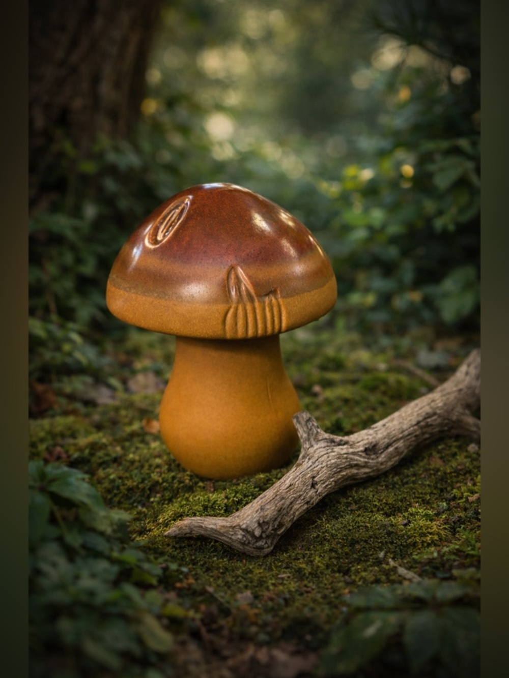 Enchanted Forest Ceramic Mushroom Sculpture • Boutique Artisan Woodland Decor🍄‍🟫